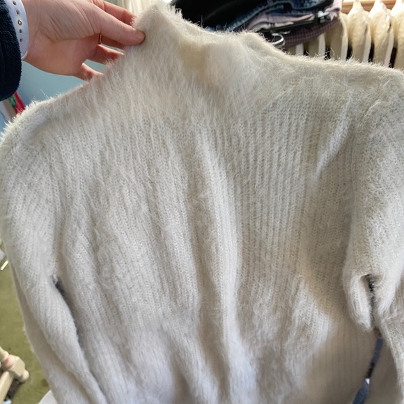 White Mockneck Sweater - Picture 1 of 2